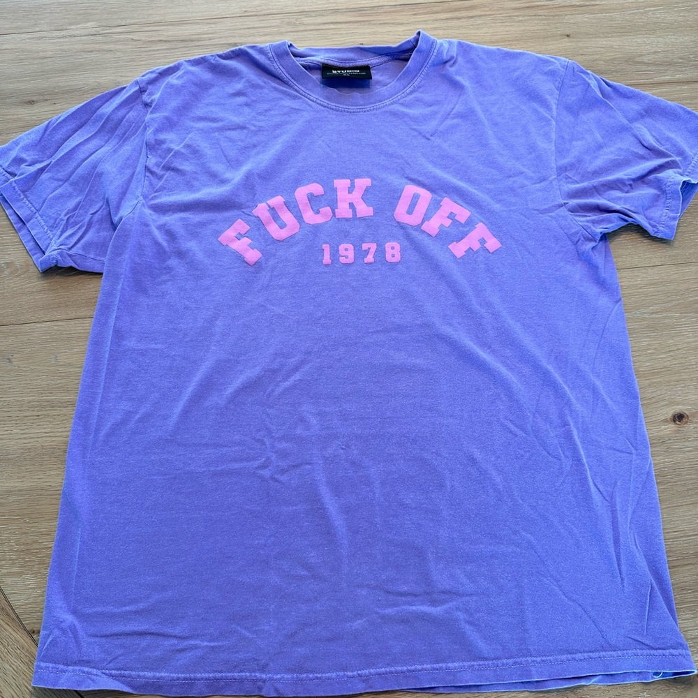 Purple Graphic F* off graphic t shirt